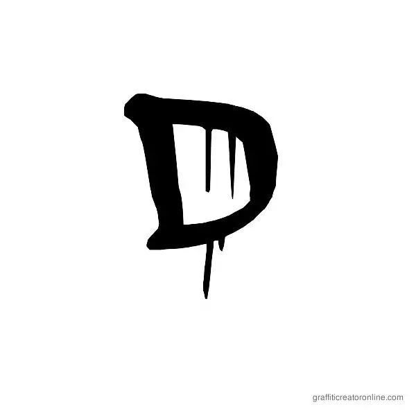 A Dripping Marker Font Alphabet D
