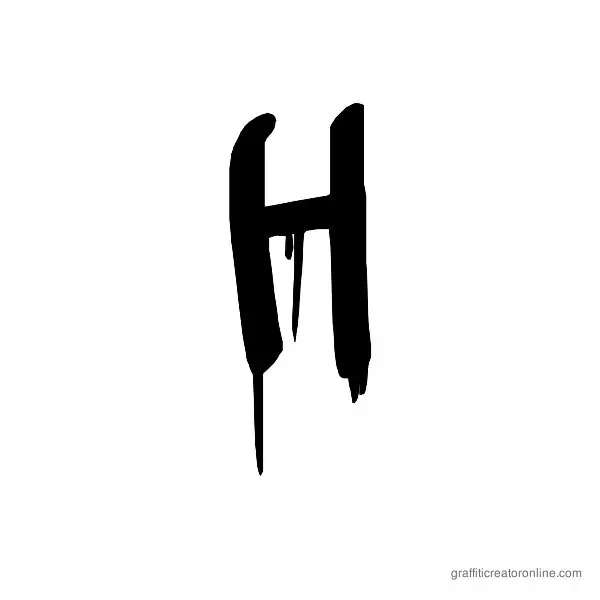 A Dripping Marker Font Alphabet H