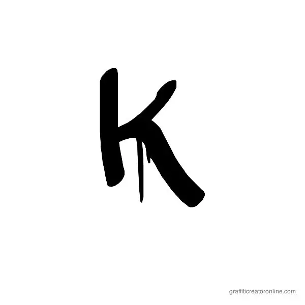 A Dripping Marker Font Alphabet K