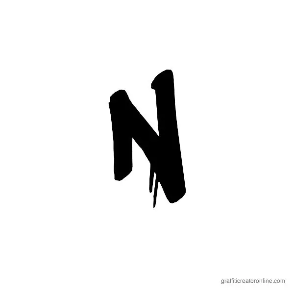 A Dripping Marker Font Alphabet N