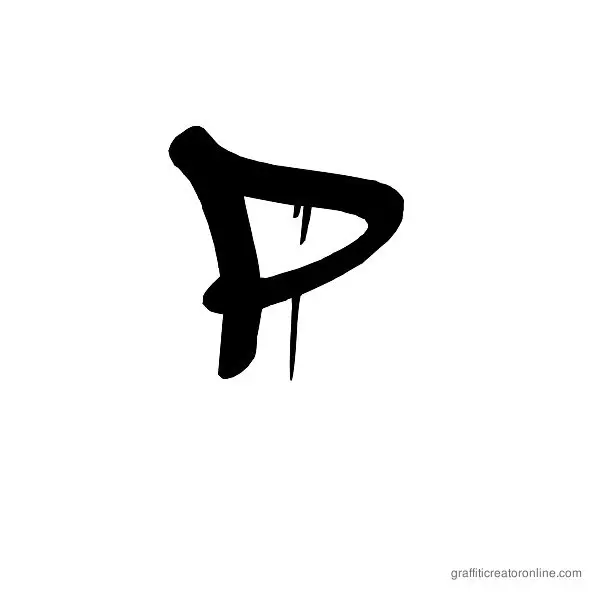 A Dripping Marker Font Alphabet P