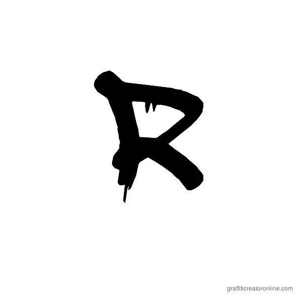 A Dripping Marker Font Alphabet R