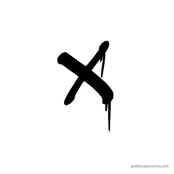 A Dripping Marker Font Alphabet X
