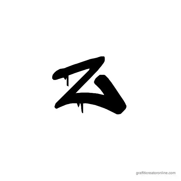 A Dripping Marker Font Alphabet Z