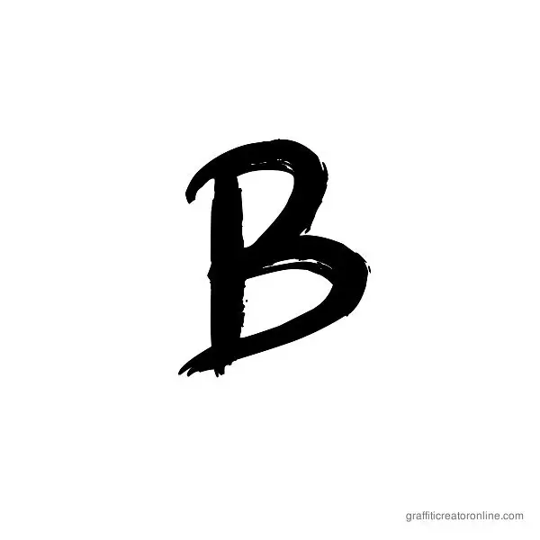 Graffiti Paint Brush Font Alphabet B