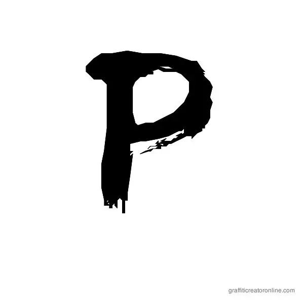 Graffito Font Alphabet P