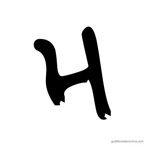 Hardcore Font Alphabet H