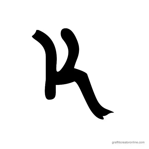 Hardcore Font Alphabet K