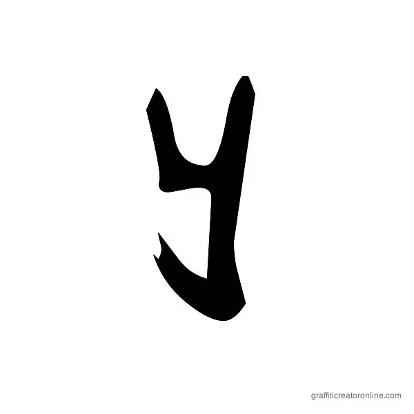 Hardcore Font Alphabet Y
