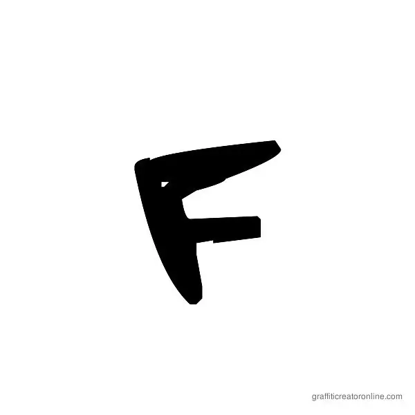 Rough Graffiti Font Alphabet F