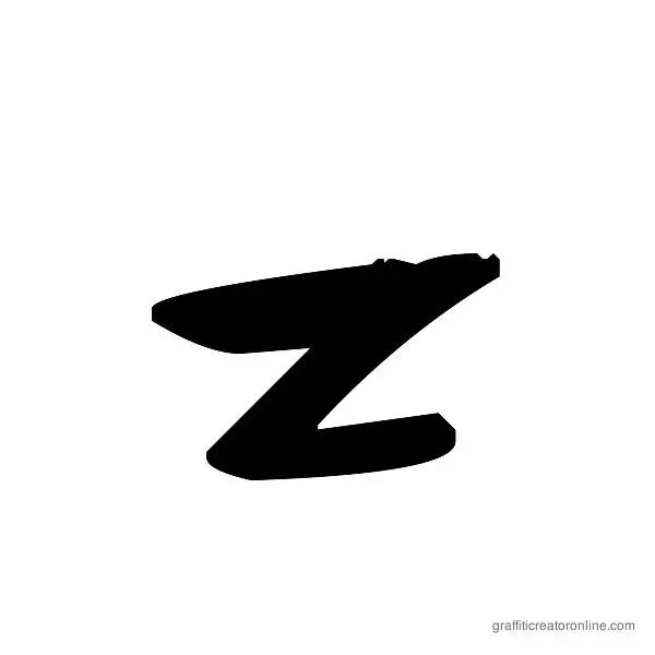 Rough Graffiti Font Alphabet Z