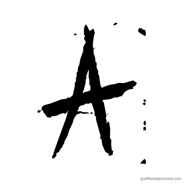 Scratched Car Paint Font Alphabet A