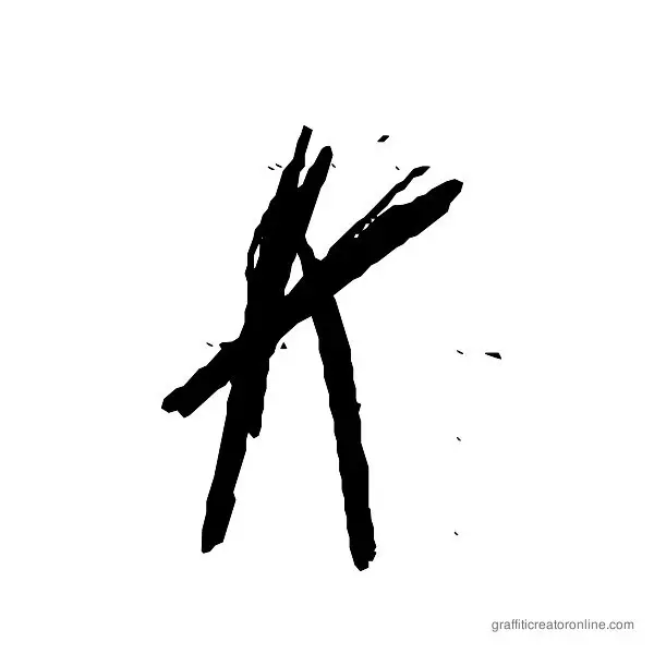 Scratched Car Paint Font Alphabet K