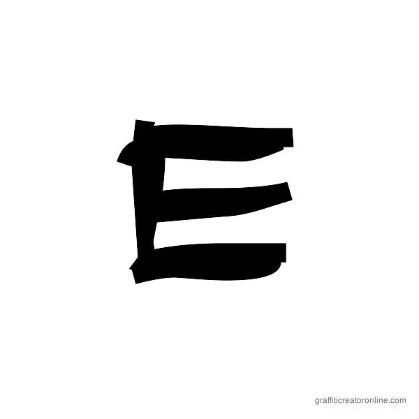 Squeeg Font Alphabet E