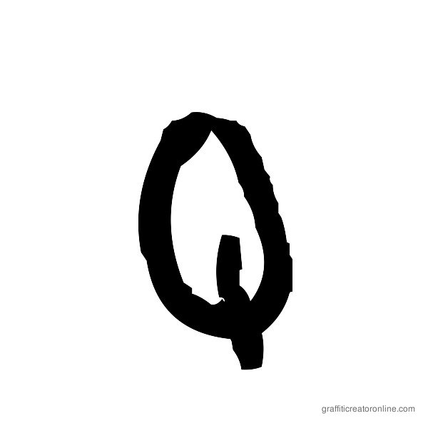 The Battle Font Alphabet Q