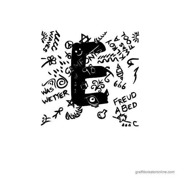 Trashed Font Alphabet E