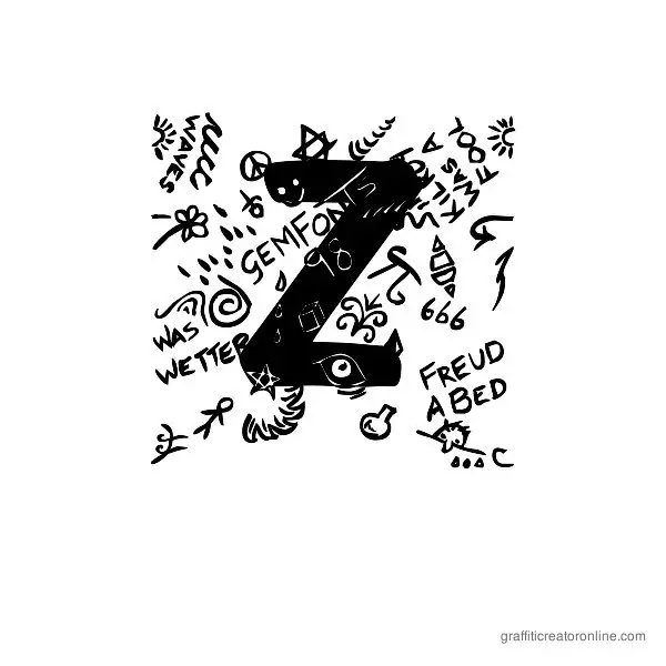 Trashed Font Alphabet Z