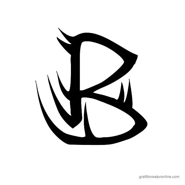 Tribal Font Alphabet B