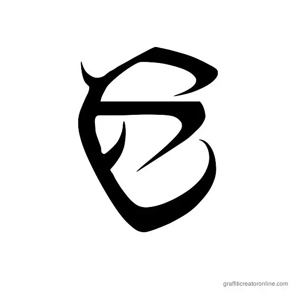 Tribal Font Alphabet E