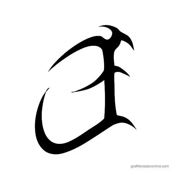 Tribal Font Alphabet J