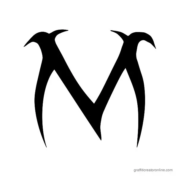 Tribal Font Alphabet M