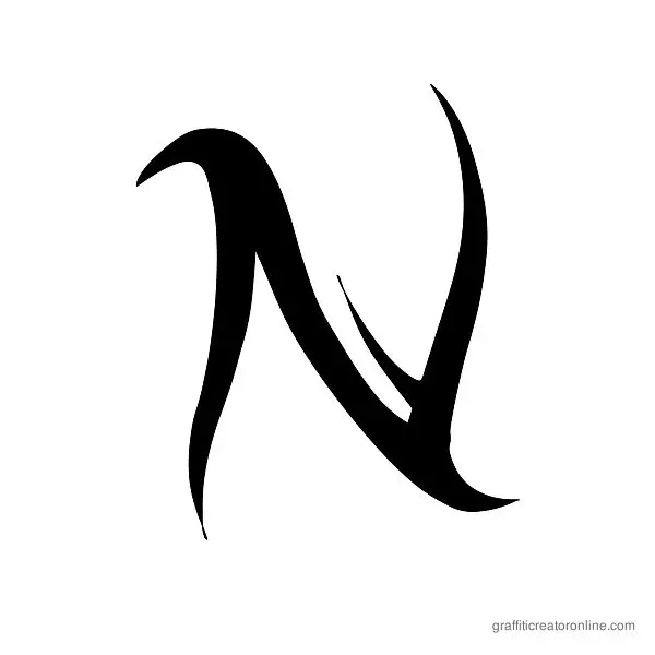 Tribal Font Alphabet N