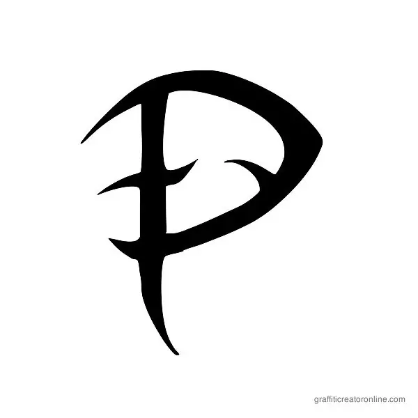 Tribal Font Alphabet P