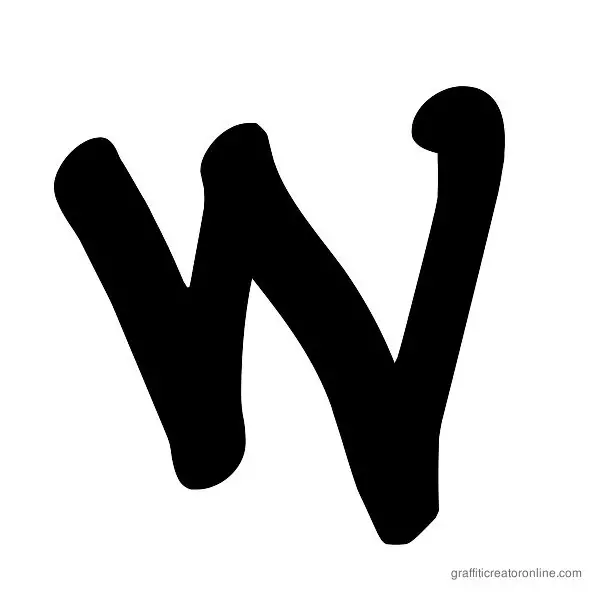 Wickhop Handwriting Font Alphabet W